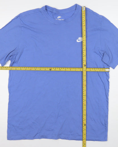 Nike Men's Blue Medium Cotton Crew Neck T-Shirt