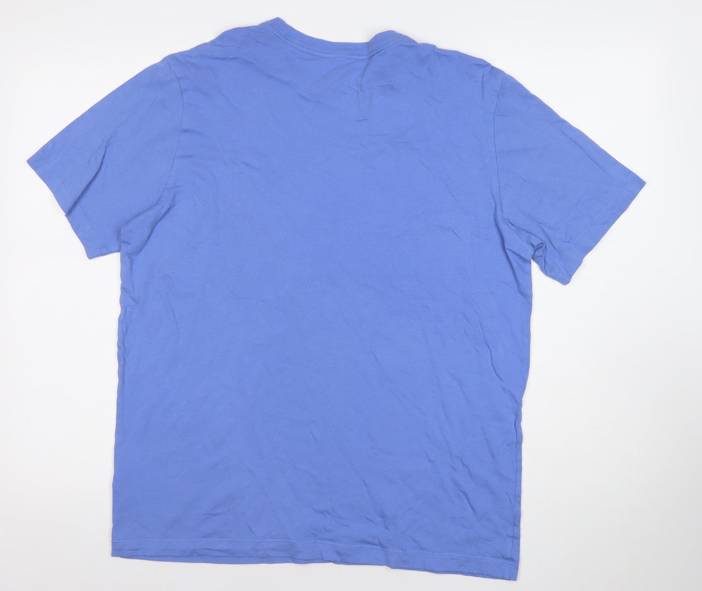 Nike Men's Blue Medium Cotton Crew Neck T-Shirt