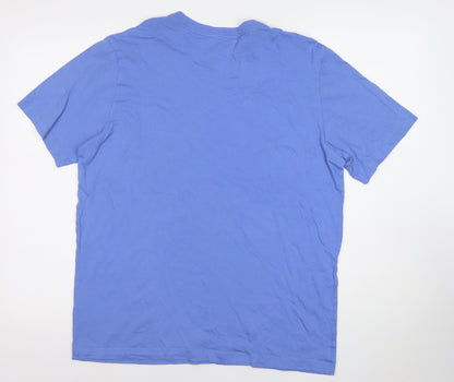 Nike Men's Blue Medium Cotton Crew Neck T-Shirt
