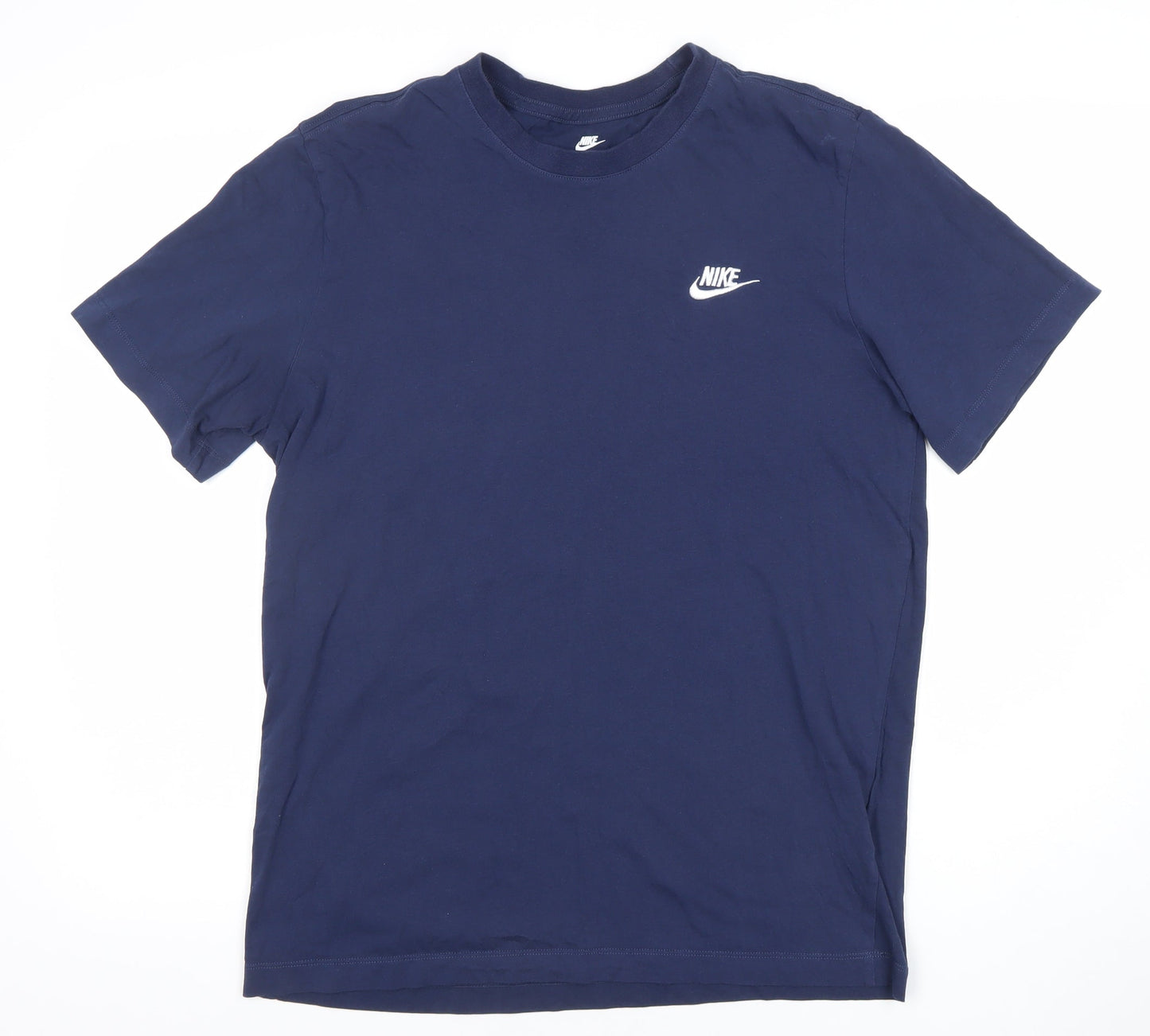 Nike Men's Blue M Regular Fit Crew Neck Logo T-Shirt