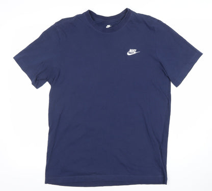 Nike Men's Blue M Regular Fit Crew Neck Logo T-Shirt