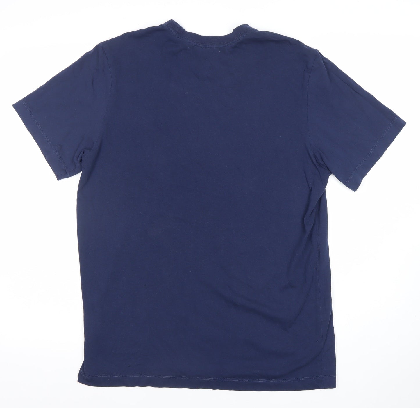 Nike Men's Blue M Regular Fit Crew Neck Logo T-Shirt