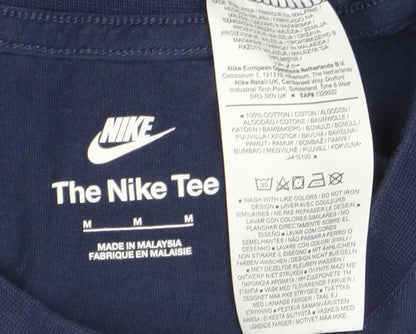 Nike Men's Blue M Regular Fit Crew Neck Logo T-Shirt