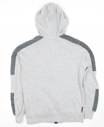Voi Jeans Co Mens Grey Full Zip Hoodie Size S Regular Fit Hooded