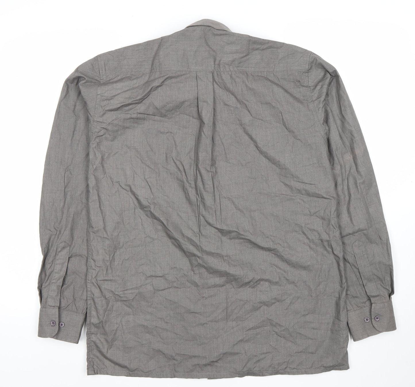 Deer Park Men’s Grey Long Sleeve Button-Up Shirt Size 15 Regular Fit