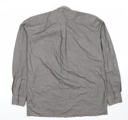 Deer Park Men’s Grey Long Sleeve Button-Up Shirt Size 15 Regular Fit