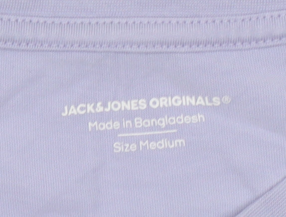 Jack & Jones Men’s Purple Medium Crew Neck Cotton T-Shirt