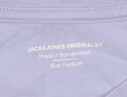 Jack & Jones Men’s Purple Medium Crew Neck Cotton T-Shirt