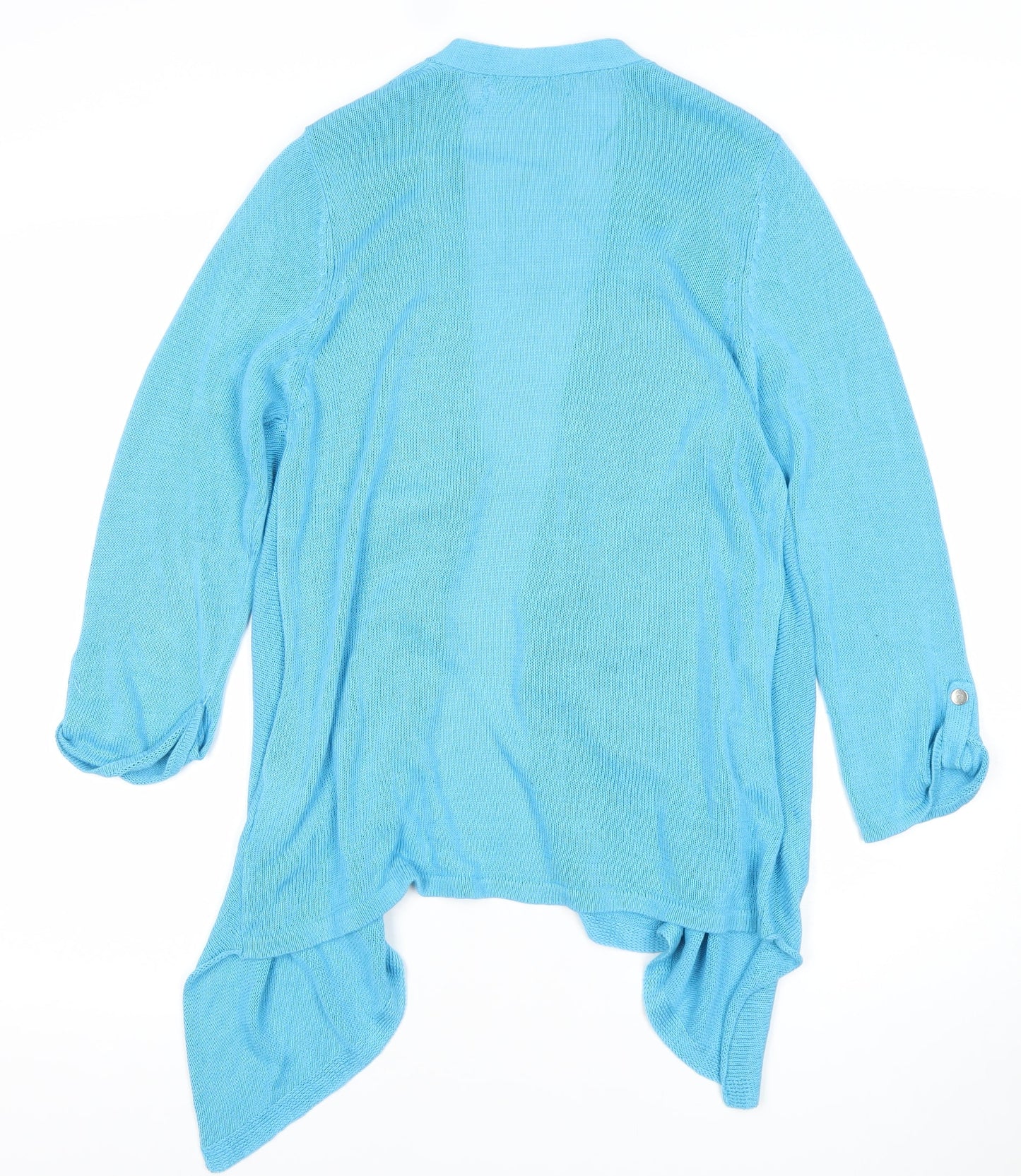 Vogue Women's Blue Cotton Viscose Cardigan Size S Open Long Sleeve