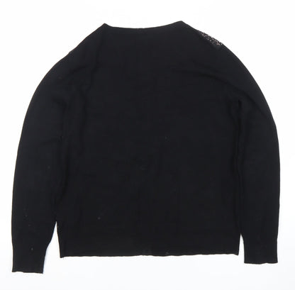 Charter Club Womens Black Lace Cardigan Jumper Size S