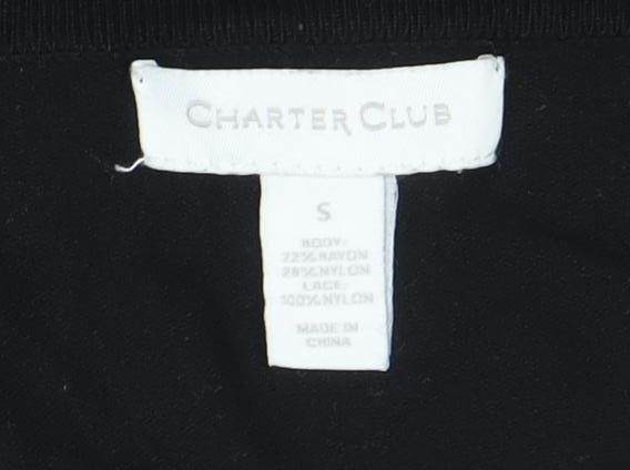 Charter Club Womens Black Lace Cardigan Jumper Size S