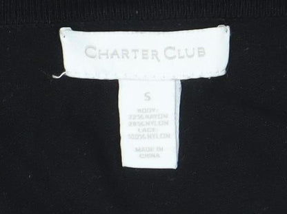Charter Club Womens Black Lace Cardigan Jumper Size S