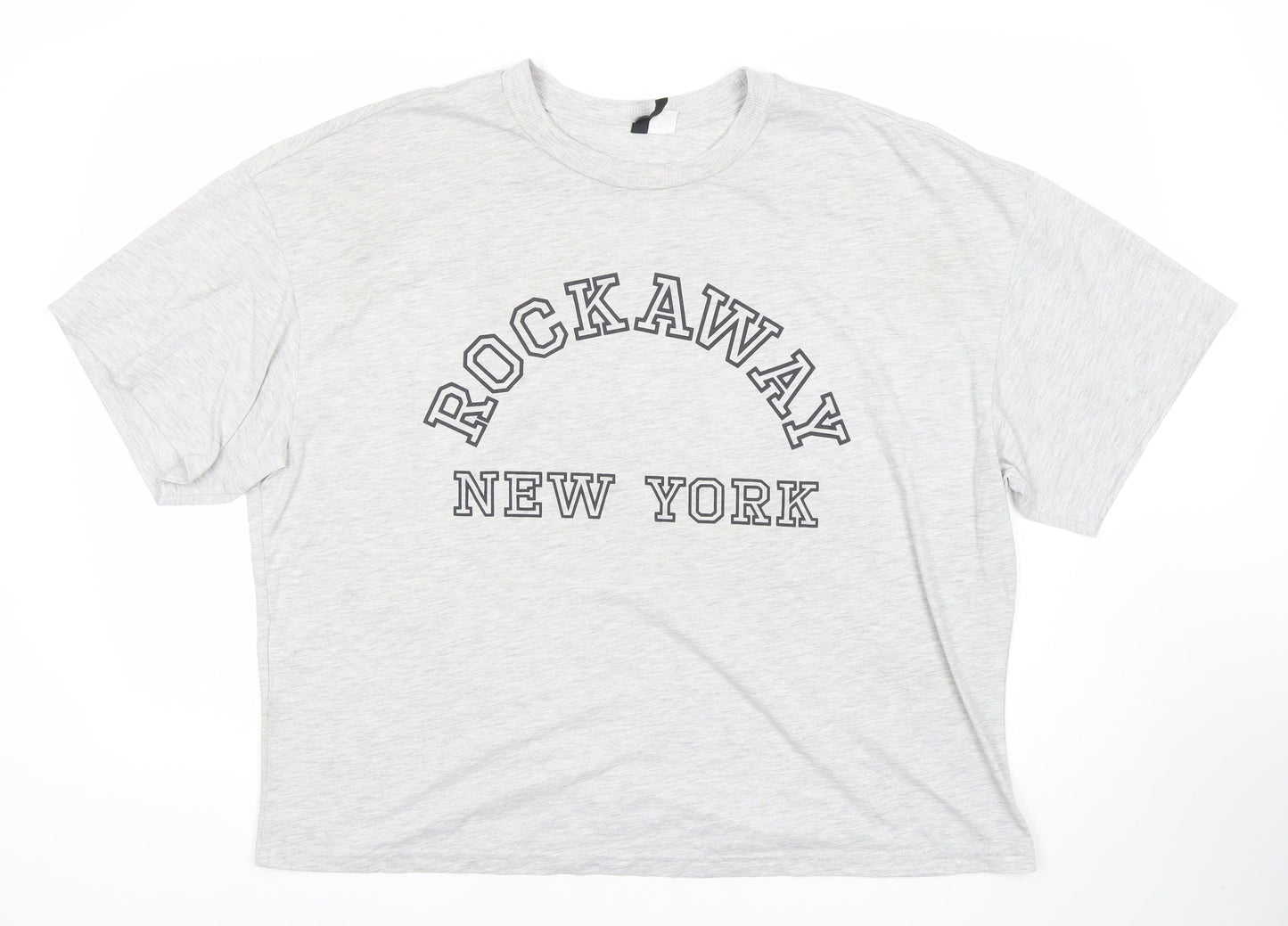 H&M Divided Women's Grey Rockaway New York XL T-Shirt Short Sleeve