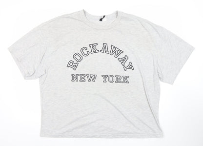 H&M Divided Women's Grey Rockaway New York XL T-Shirt Short Sleeve