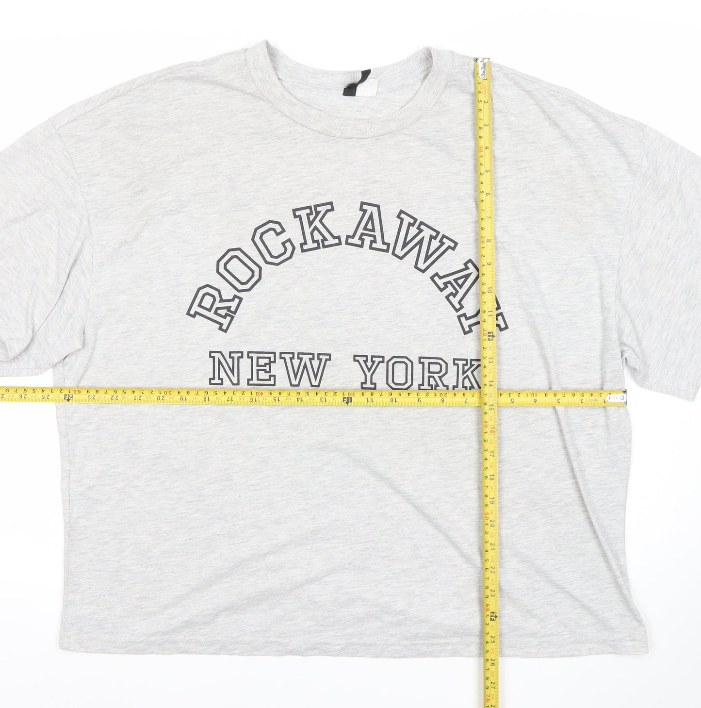 H&M Divided Women's Grey Rockaway New York XL T-Shirt Short Sleeve