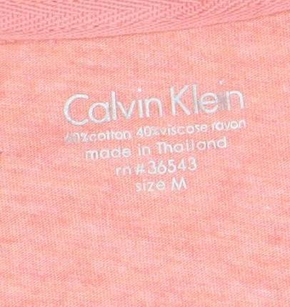 Calvin Klein Womens Pink Scoop Neck Sequin T-Shirt Size M