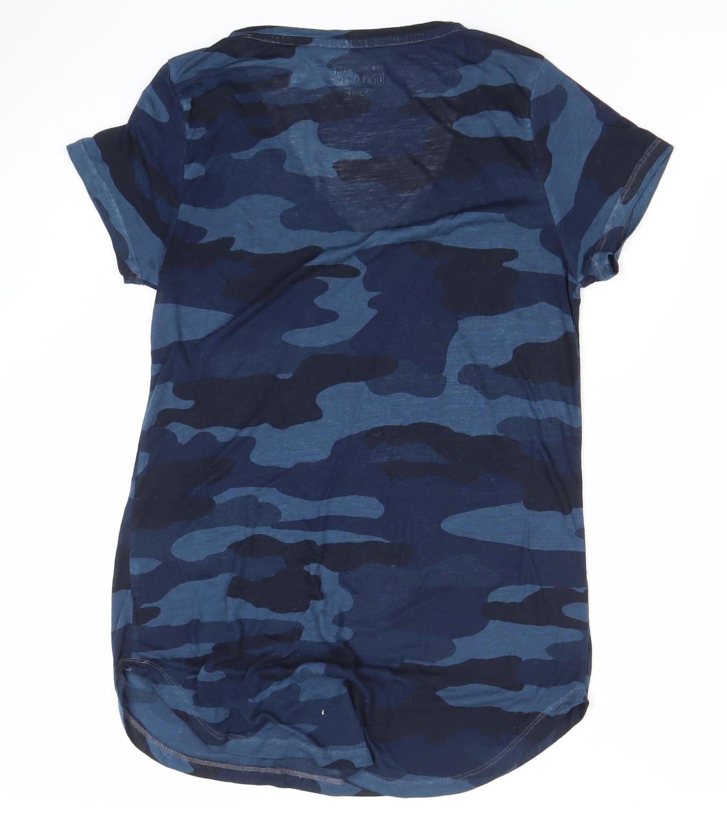 Lucky Brand Unisex Blue Camo V-Neck XS Regular Fit T-Shirt