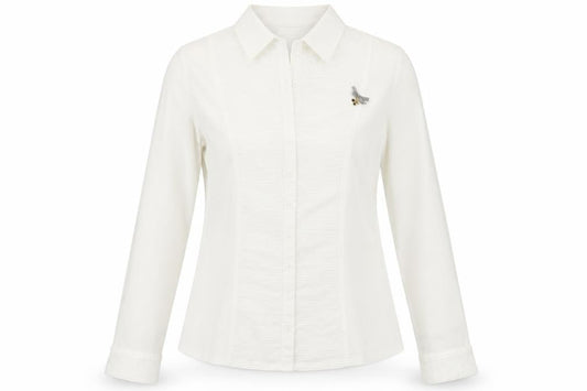 Tinta Style Women White Size 14 Cotton Stretch Long Sleeve Button Shirt
