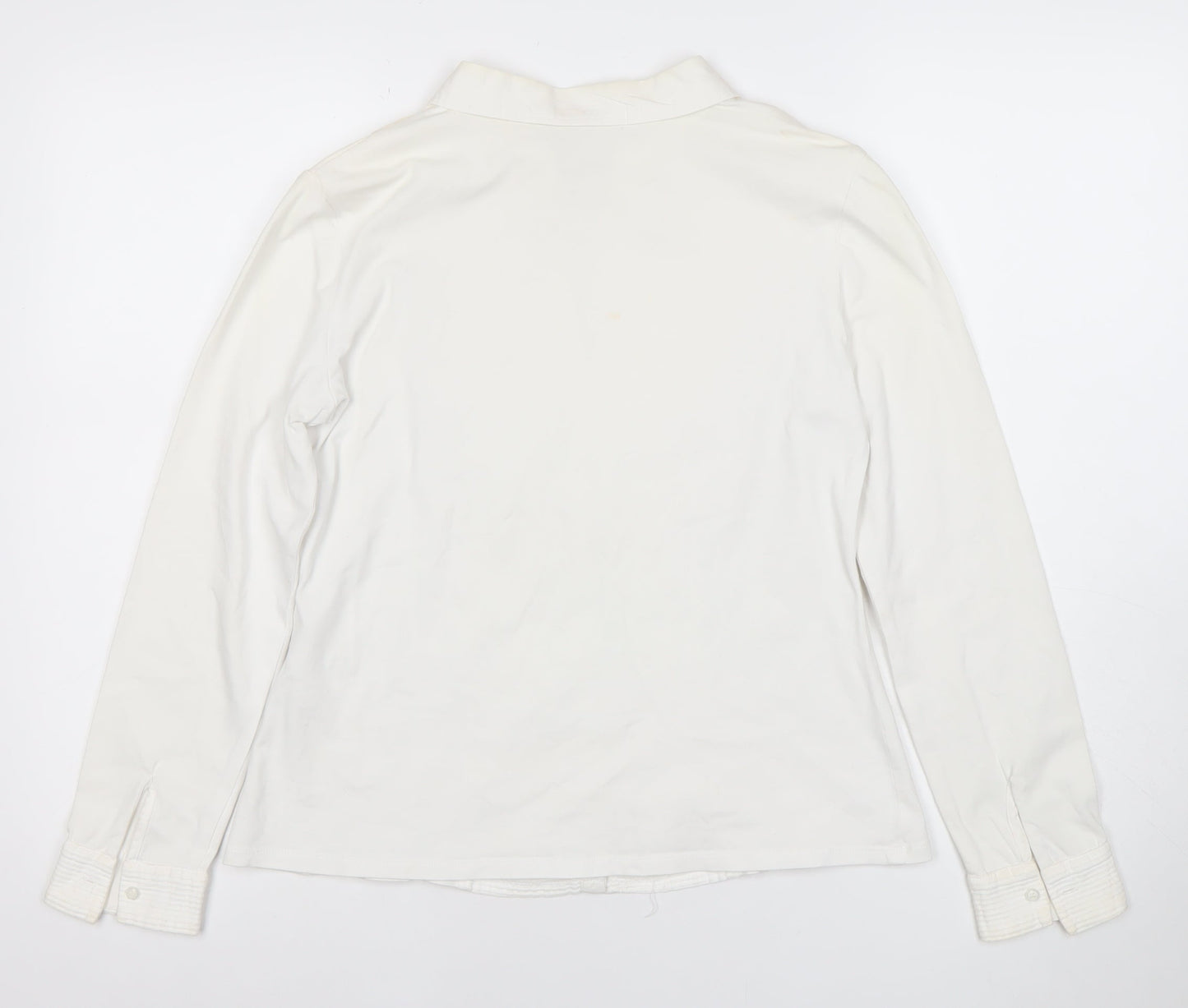 Tinta Style Women White Size 14 Cotton Stretch Long Sleeve Button Shirt