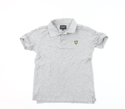 Boys UK Size 10-11 Years Lyle & Scott Grey Basic Polo