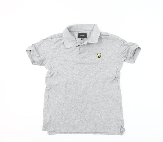 Lyle & Scott Boys Grey Polo Shirt 10-11 Years Cotton Short Sleeve