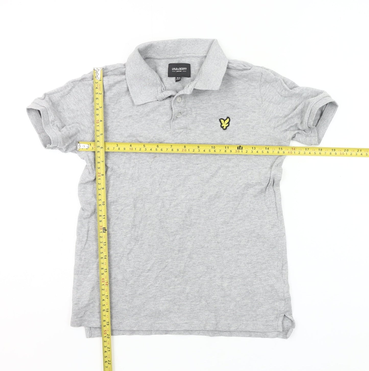 Boys UK Size 10-11 Years Lyle & Scott Grey Basic Polo