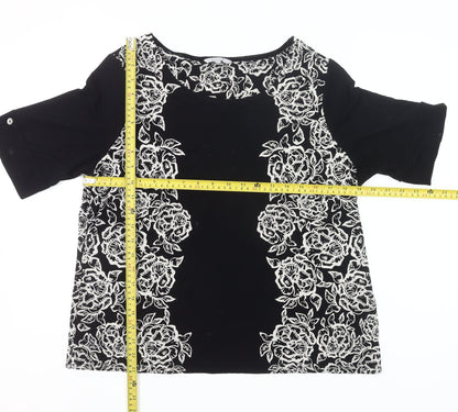 Marks and Spencer Per Una Women’s Black Floral Tunic Blouse Size 20