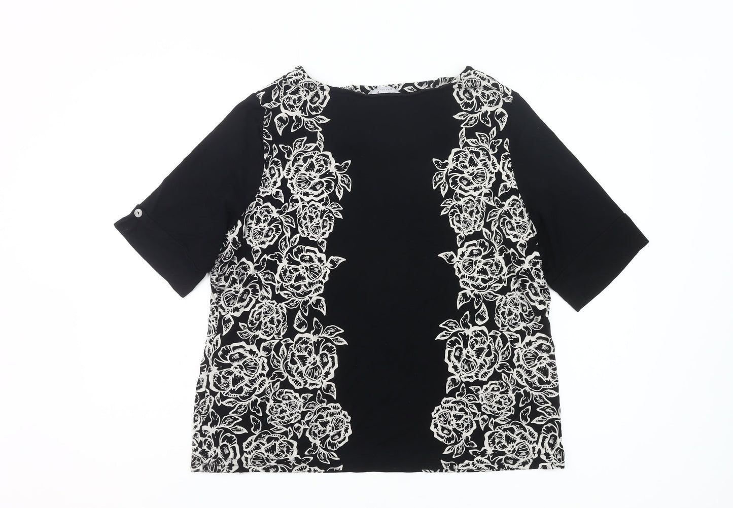 Marks and Spencer Per Una Women’s Black Floral Tunic Blouse Size 20