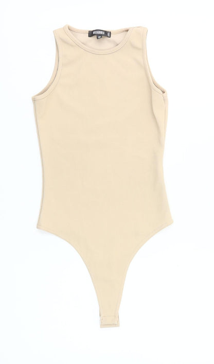 Missguided Women’s Beige Sleeveless Bodysuit Size 6 Slim Fit