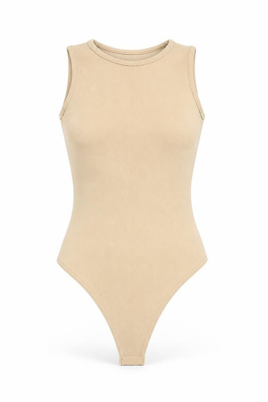 Missguided Women’s Beige Sleeveless Bodysuit Size 6 Slim Fit