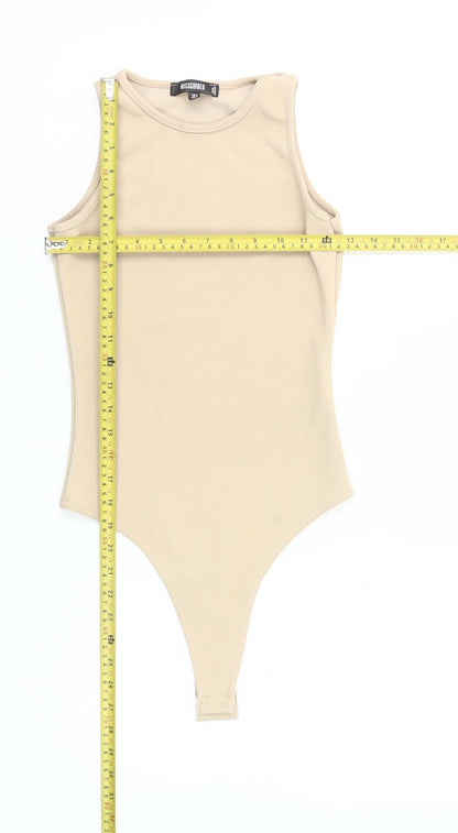 Missguided Women’s Beige Sleeveless Bodysuit Size 6 Slim Fit