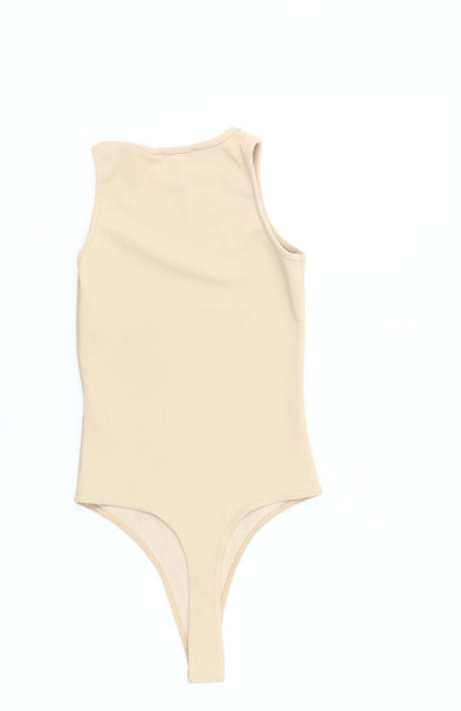 Missguided Women’s Beige Sleeveless Bodysuit Size 6 Slim Fit