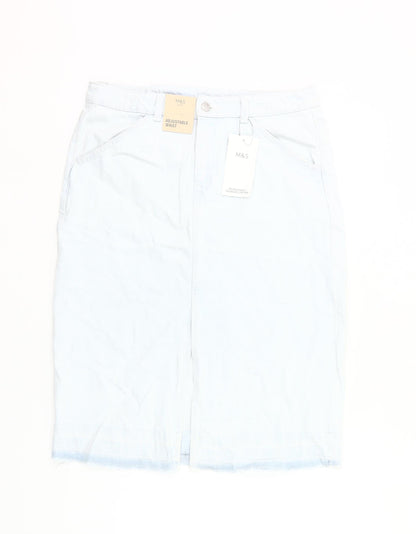 Marks and Spencer Girls Blue Denim Knee Length Pencil Skirt 13-14Y