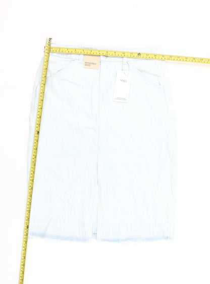Marks and Spencer Girls Blue Denim Knee Length Pencil Skirt 13-14Y
