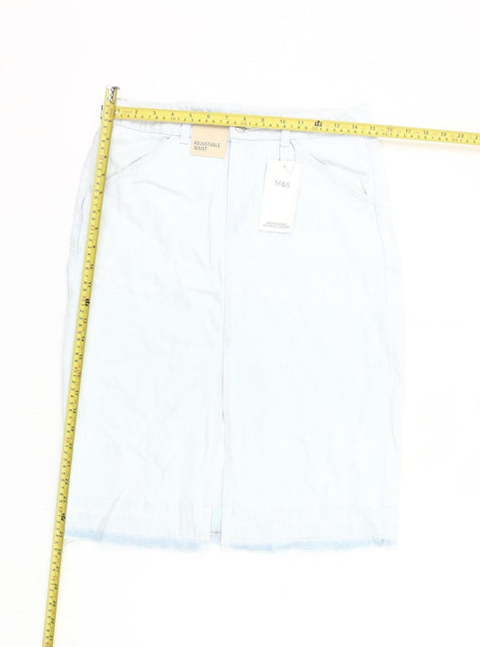 Marks and Spencer Girls Blue Denim Knee Length Pencil Skirt 13-14Y