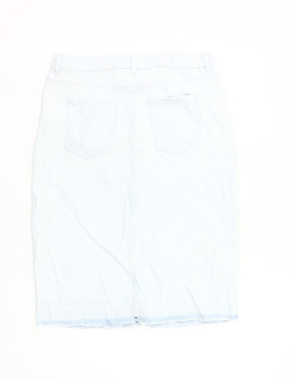 Marks and Spencer Girls Blue Denim Knee Length Pencil Skirt 13-14Y