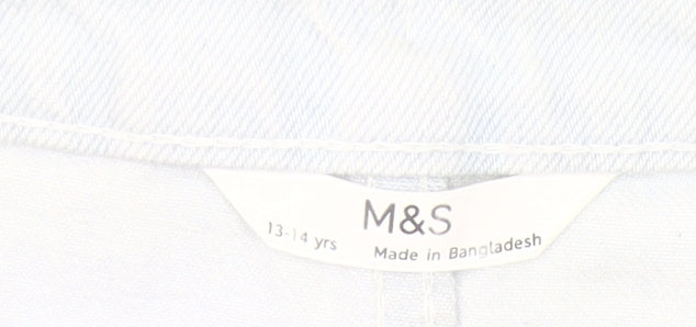 Marks and Spencer Girls Blue Denim Knee Length Pencil Skirt 13-14Y