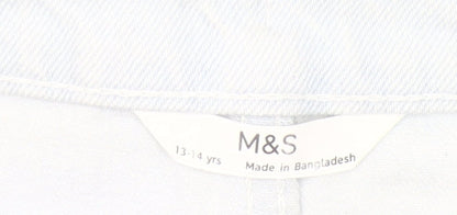 Marks and Spencer Girls Blue Denim Knee Length Pencil Skirt 13-14Y