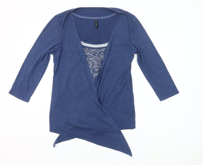 Marks and Spencer Women’s Blue Wrap Blouse UK 14 3/4 Sleeve