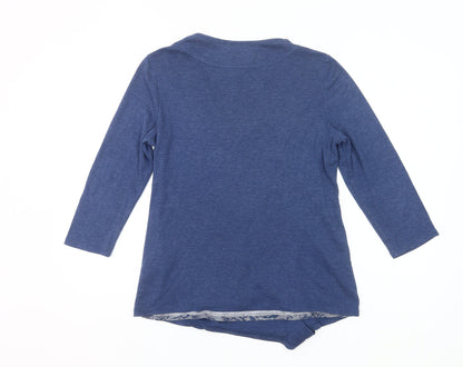 Marks and Spencer Women’s Blue Wrap Blouse UK 14 3/4 Sleeve