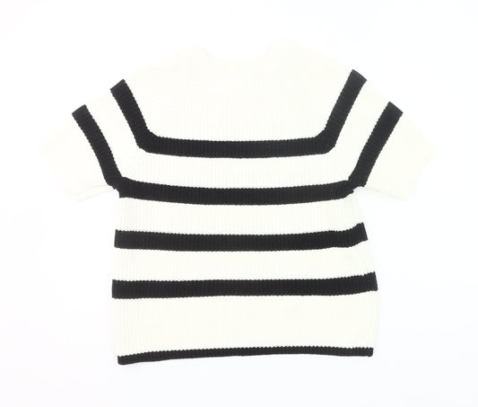 Selected Femme Women’s Black White Striped Pullover Jumper M