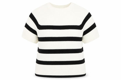Selected Femme Women’s Black White Striped Pullover Jumper M