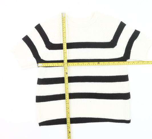 Selected Femme Women’s Black White Striped Pullover Jumper M