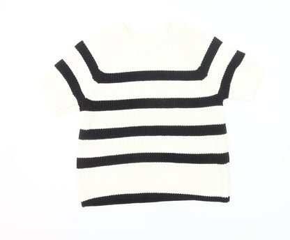 Selected Femme Women’s Black White Striped Pullover Jumper M