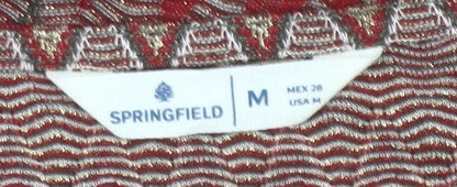 Springfield Women’s Red Green Chevron Midi Sheath Dress Size 12