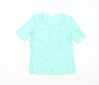 Marks and Spencer Women’s Blue Lace Blouse UK 8 Short Sleeve Tunic