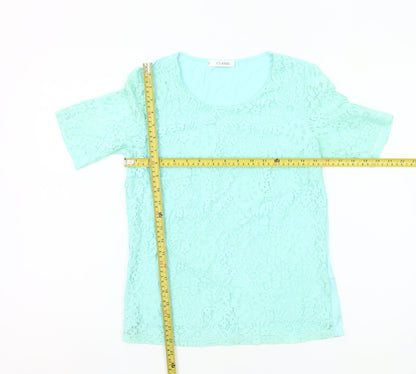 Marks and Spencer Women’s Blue Lace Blouse UK 8 Short Sleeve Tunic