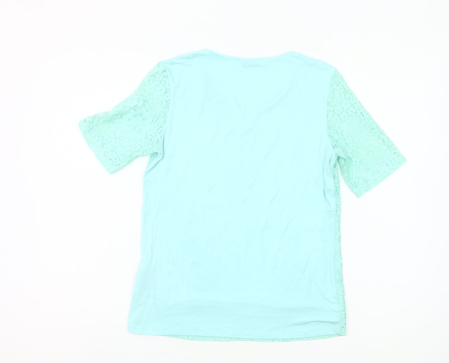 Marks and Spencer Women’s Blue Lace Blouse UK 8 Short Sleeve Tunic