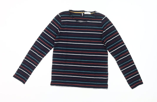 FatFace Girls Multicoloured Striped Long Sleeve Cotton T-Shirt 10-11Y