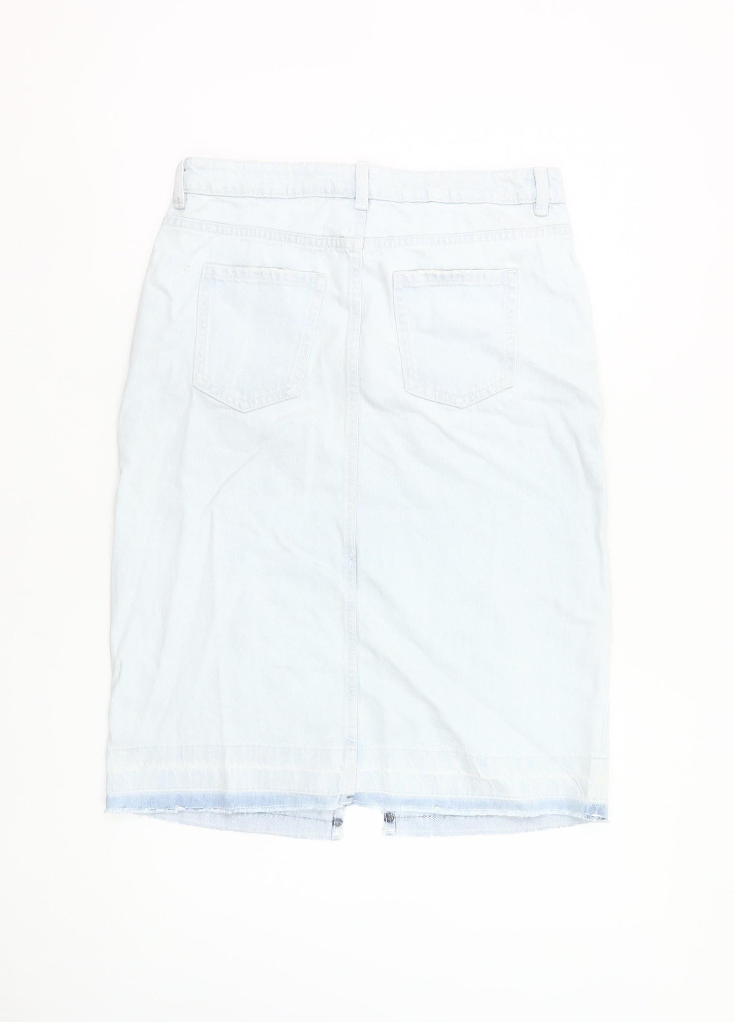 Marks and Spencer Girls Blue Denim Straight Skirt 13-14 Years Knee-Length